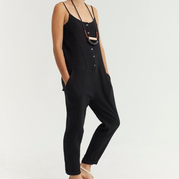 Clementine Jumpsuit in Black Cotton
